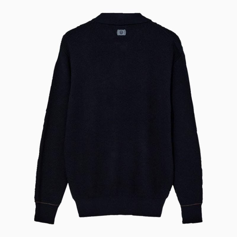 Gebreide_Polo_Lange_Mouw_Navy_2