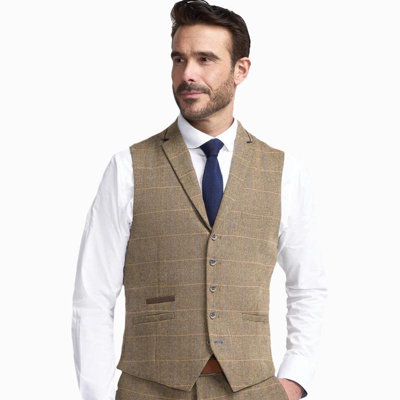 Gilet_Tweed_Ruitmotief_Bruin